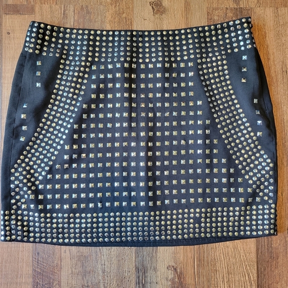 Forever 21 Black Mini Skirt With Metal Stud Embellishments - Picture 1 of 6